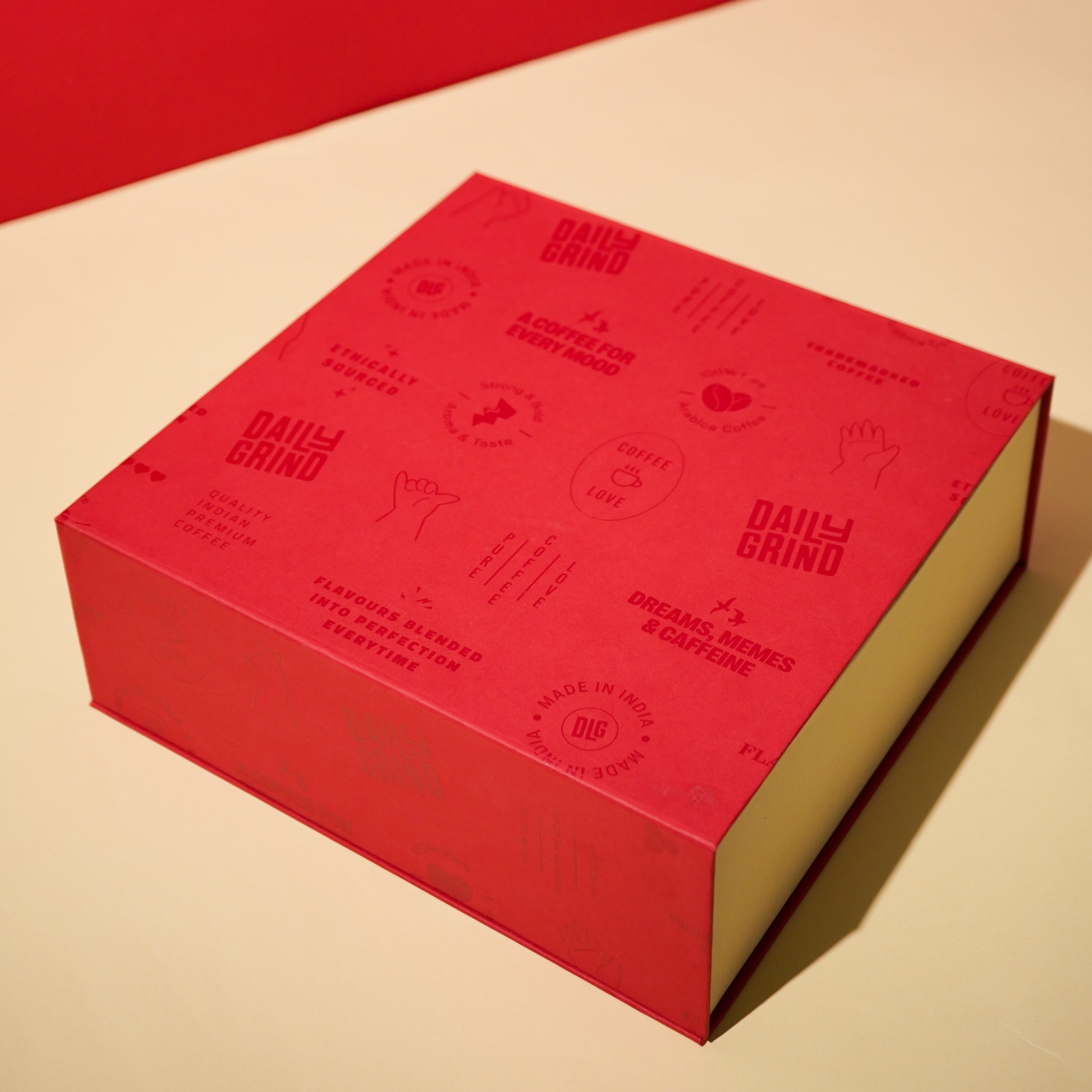 red box of coffee gift set