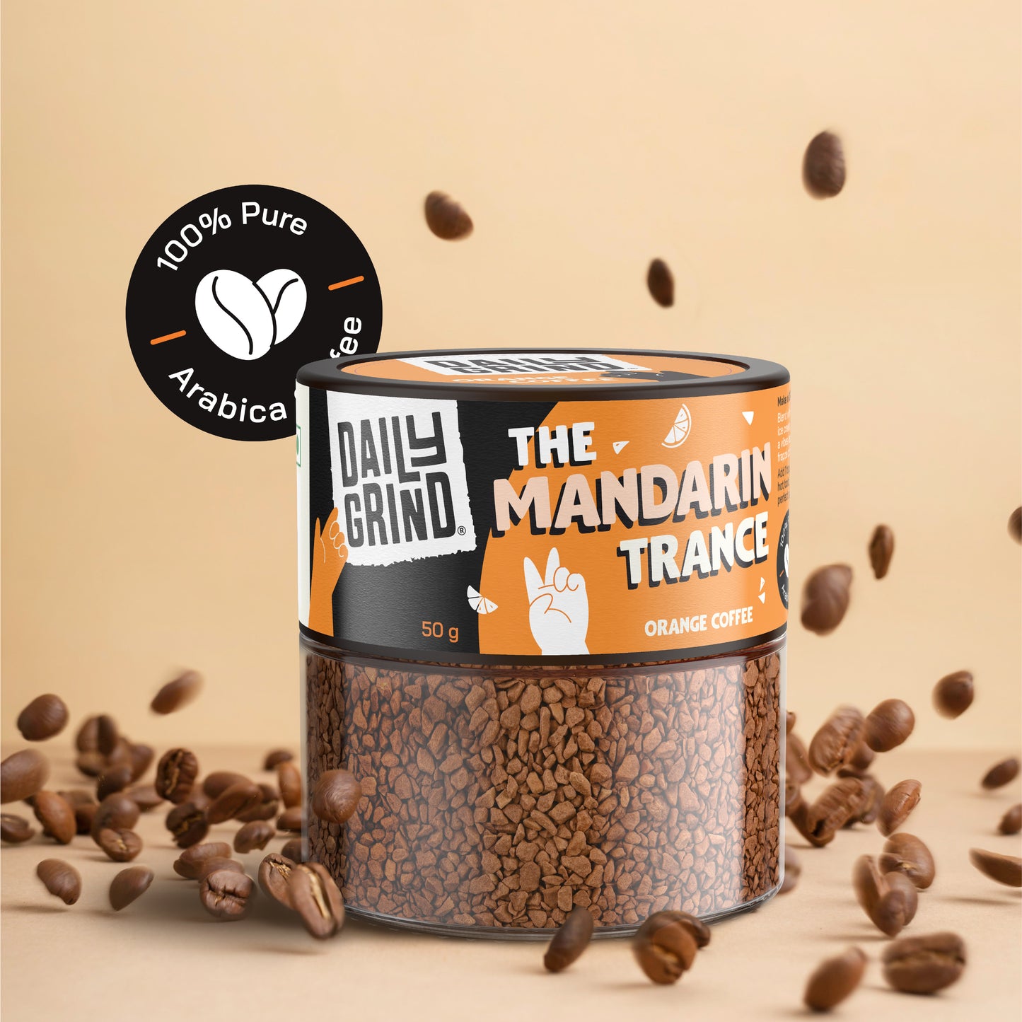 Front Shot of Orange Flavoured Coffee 