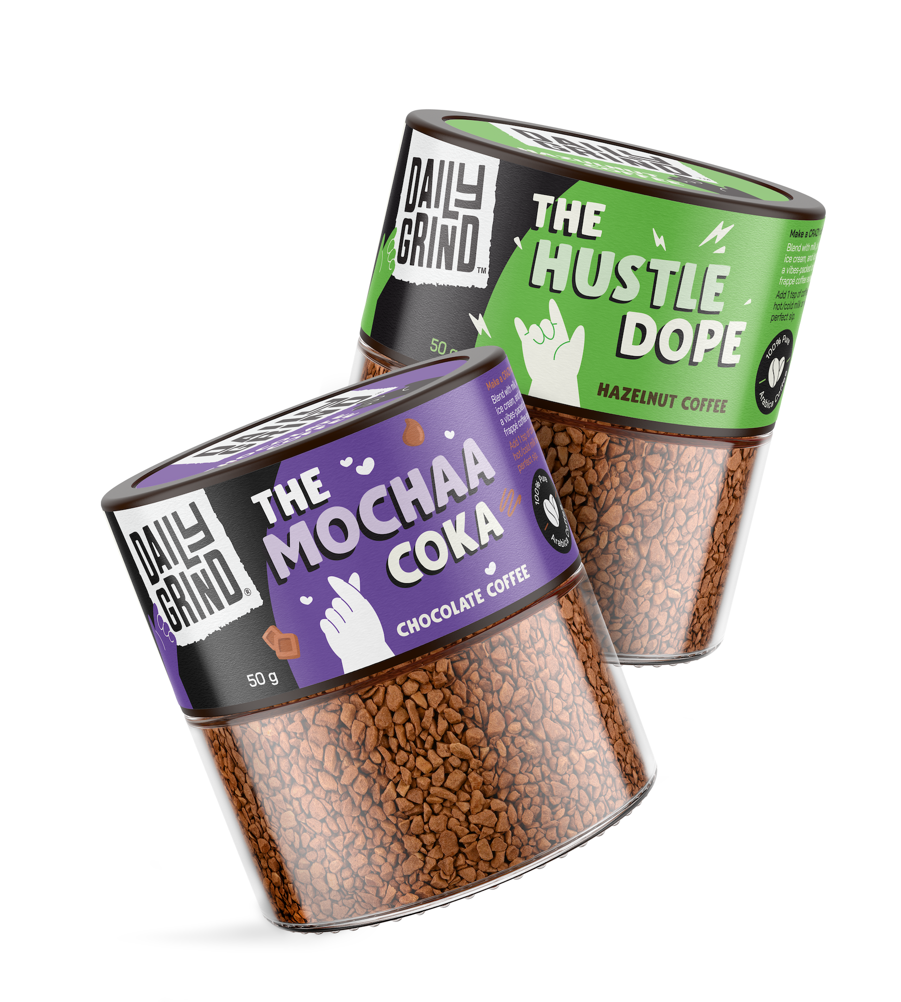 The Mochaa Coka Chocolate Coffee + The Hustle Dope Hazelnut Coffee Combo